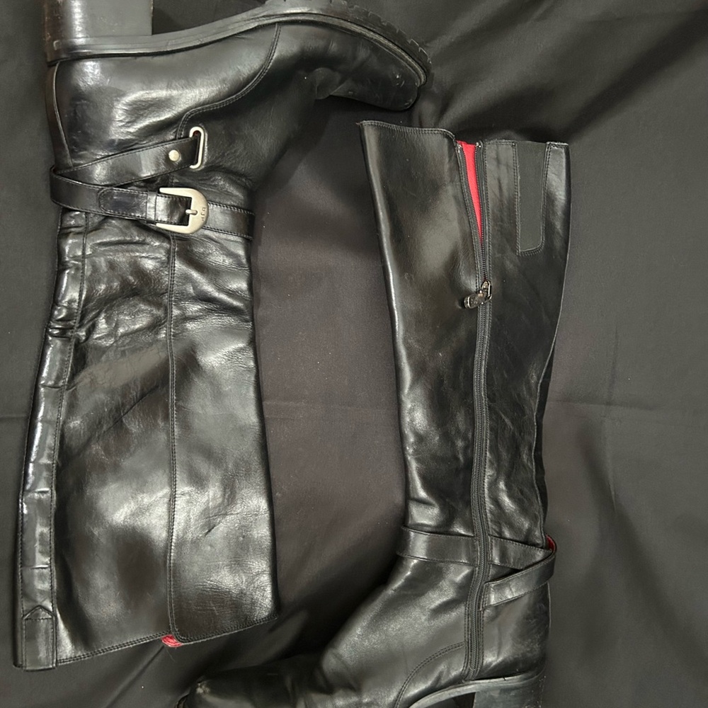 Donald J. Pliner Black Leather Sole Boots